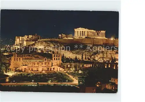 Athen Griechenland Akropolis bei Nacht Kat. 