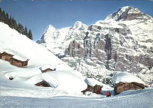 Muerren BE mit Eiger Moench Jungfrau Kat. Muerren