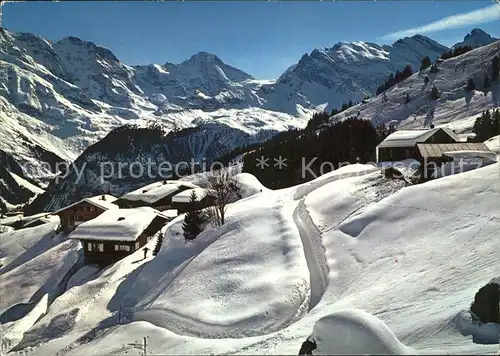 Muerren BE mit Gross Breit und Gspaltenhorn Tschingelgrat Kat. Muerren