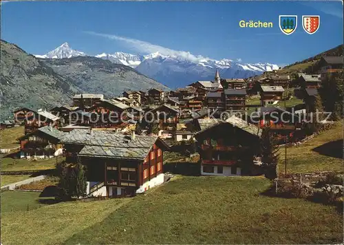 Graechen VS mit Bietsch Nest Aletsch und Wannenhorn Kat. Graechen