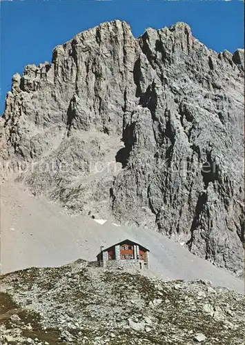 St Antoenien GR Garschina Huette mit Sulzfluh Kat. St Antoenien