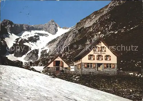 Saentis AR Berggasthaus Mesmer mit Blauem Schnee Kat. Saentis