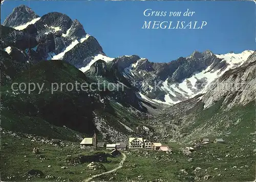 Meglisalp mit Altmann Rotsteinpass und Lisengrat / Altmann /Rg. Saentis