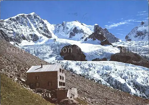 Tschiervahuette mit Piz-Bernina Scerscen / Tschierva /Rg. Inn