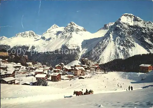 Inner Arosa Panorama Pferdeschlitten / Innerarosa /Bz. Plessur