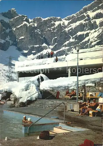 Leukerbad Gehbad im Winter Kat. Loeche les Bains