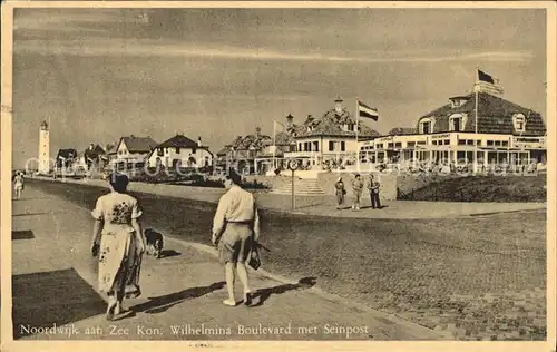 Noordwijk aan Zee  Koningin Wilhelmina Boulevard met Seinpost Kat. Noordwijk