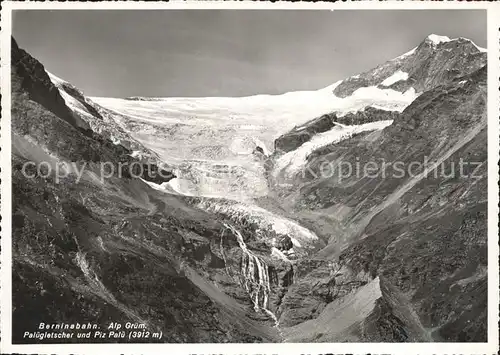 Berninabahn Alp Gruem Paluegletscher Piz Palue Kat. Eisenbahn