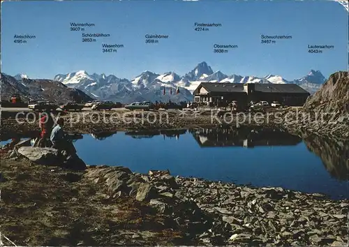 Nufenenpass Aletschhorn Wannenhorn Schoenbuehlhorn Wasenhorn Gaemihoerner Finstoraarhorn Oberaarhorn  / Nufenen /Rg. Ulrichen