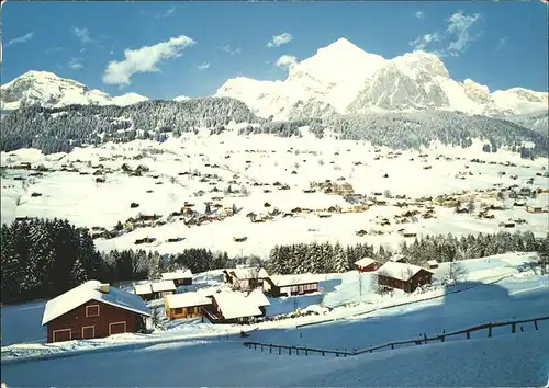 Wildhaus Lisighaus SG mit Saentis und Schafberg Kat. Wildhaus