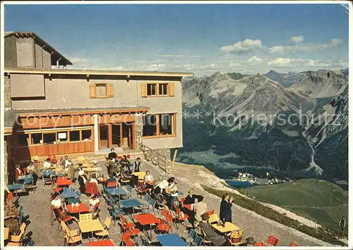 Arosa GR Weisshorngipfel Restaurant Terrasse Kat. Arosa