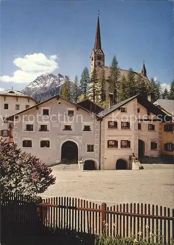 Scuol Tarasp Vulpera Dorfpartie Kirche / Scuol /Bz. Inn