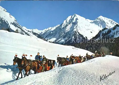 Klosters GR mit Silvrettagruppe Pferdeschlittenfahrt Kat. Klosters