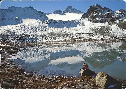 Klosters GR Joerisee mit Flueela Weisshorn Kat. Klosters