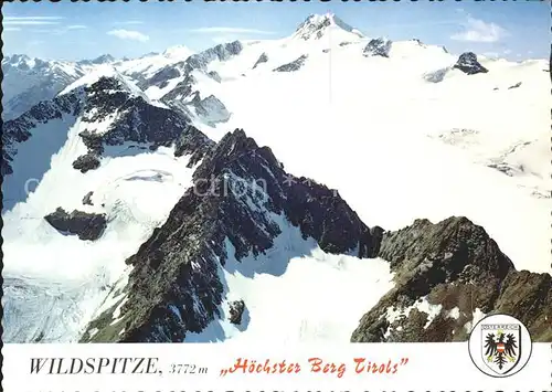 Wildspitze Hoechster Berg Tirols Wappen Kat. St Leonhard Pitztal oetztaler Alpen