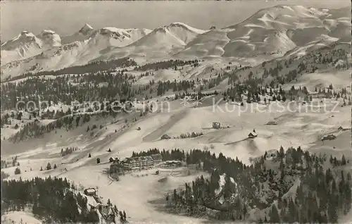 Stoos SZ Sporthotel Wintersportplatz Alpenpanorama Fliegeraufnahme Kat. Stoos