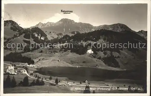 Lac Noir Schwarzsee FR Panorama mit Kaiseregg Freiburger Voralpen Kat. Fribourg FR