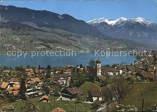 Sachseln OW mit Sarnersee und Pilatus Kat. Sachseln