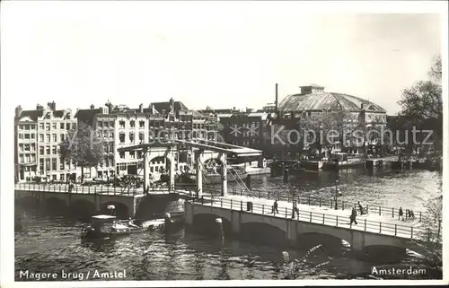 Amsterdam Niederlande Magere brug Amstel Kat. Amsterdam