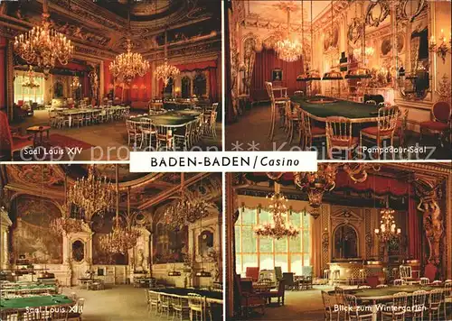 Baden Baden Casino Saal Louis XIV Pomadour Saal Saal Louis XIII Kat. Baden Baden