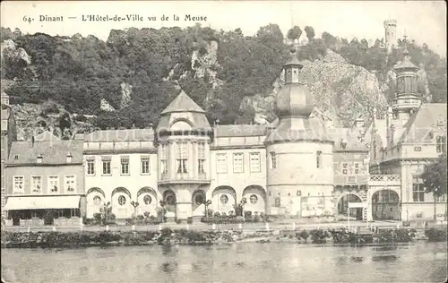 Dinant Wallonie Hotel de Ville vu de la Meuse Kat. Dinant