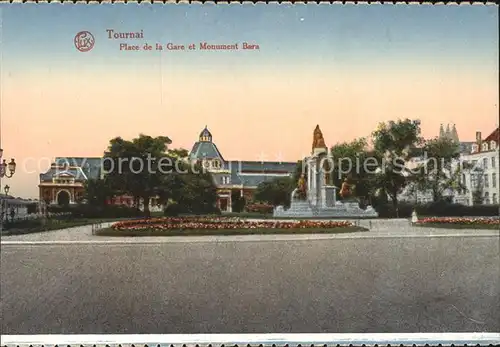 Tournai Hainaut Place de la Gare et Monument Bara Kat. 