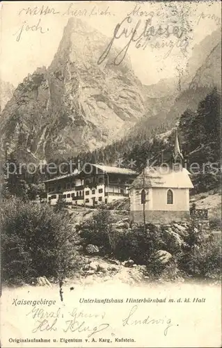 Hinterbaerenbad Kaisergebirge Unerkunftshaus Hinerbaernbad kl Halt Kat. Kaisertal