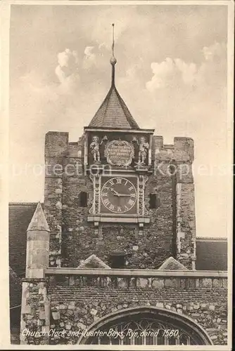 Rye East Sussex Church Clock Quarter Boys Kat. East Sussex