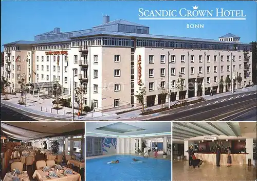 Bonn Rhein Scandic Crown Hotel Speisesaal Hallenbad Rezeption Kat. Bonn
