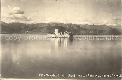 Nauplia Nauplion Burgi Island Mountains of Argoli Kat. Nafplio