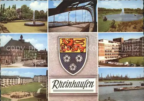 Rheinhausen Duisburg Brunnen Bruecke Fontaene Regierungsgebaeude Rheinschiffe Kat. Duisburg