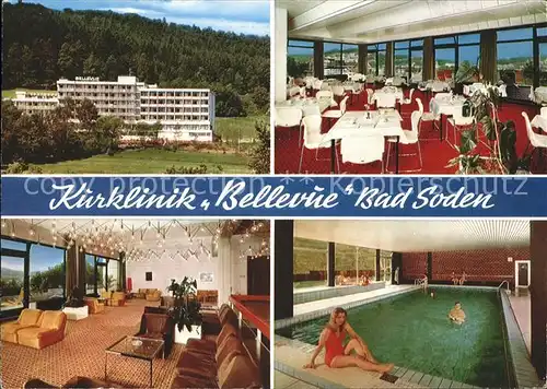 Salmuenster Bad Soden Kurklinik Bellevue Speisesaal Aufenthaltsraum Hallenbad Kat. Bad Soden am Taunus