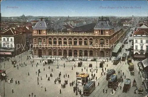 Bruxelles Bruessel Gare du Nord et Place Rogier Hauptbahnhof Kat. 