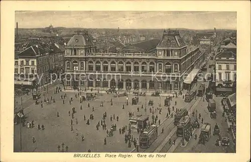 Bruxelles Bruessel Gare du Nord et Place Rogier Hauptbahnhof Kat. 