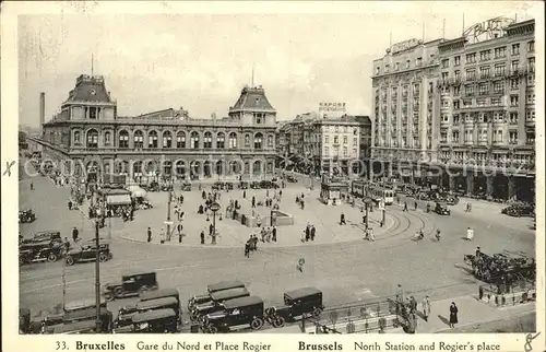 Bruxelles Bruessel Gare du Nord et Place Rogier Kat. 