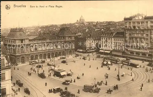 Bruxelles Bruessel Gare du Nord et Place Rogier Kat. 