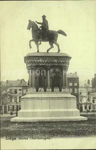 Liege Luettich Statue Charlemagne Kat. Luettich