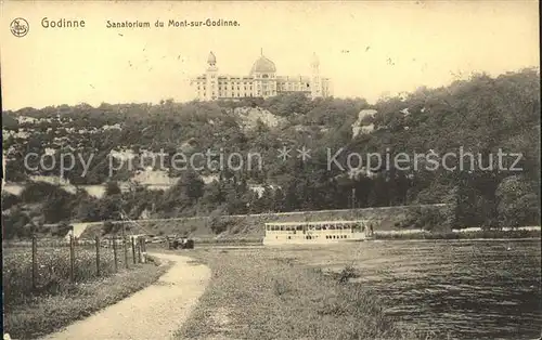 Godinne Sanatorium du Mont sur Godinne Bords de la Meuse Bateau Kat. 