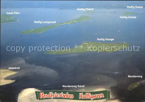 Nordfriesland Nordfriesisches Halligmeer mit Halligen Fliegeraufnahme Kat. 