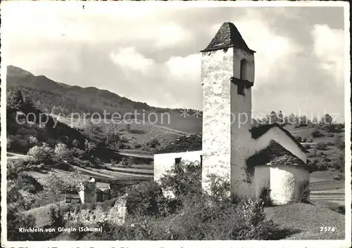 Schamserberg GR Kirchlein von Glugin /  /Bz. Hinterrhein