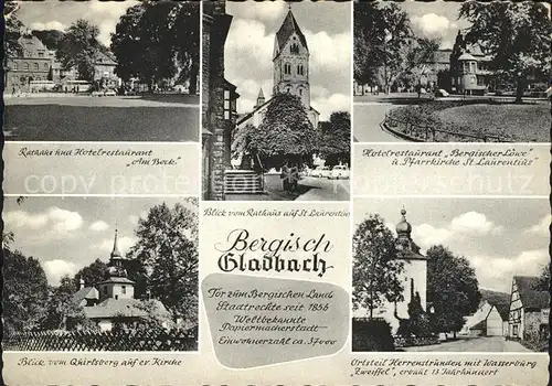 Bergisch Gladbach Rathaus Hotel Restaurant Bergischer Loewe Kat. Bergisch Gladbach