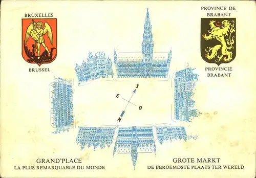 Bruessel Bruxelles Grote Markt mit Wappen Kat. 