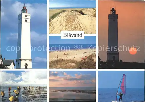 Blavand Leuchttuerme Watt Strand