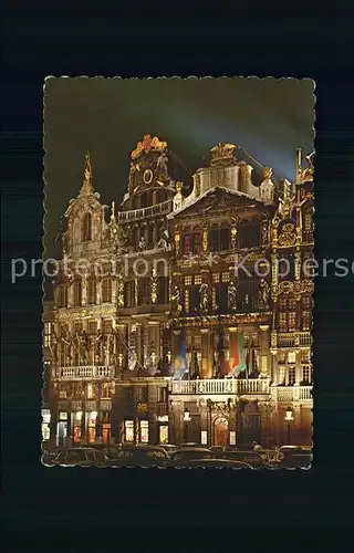 Bruxelles Bruessel Grote Markt bei Nacht Kat. 