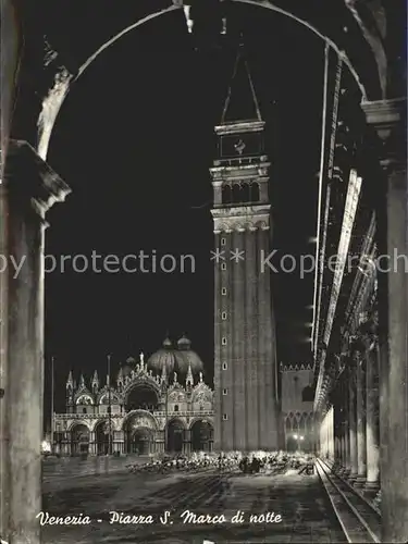 Venezia Venedig Piazza S. Marco di notte Kat. 