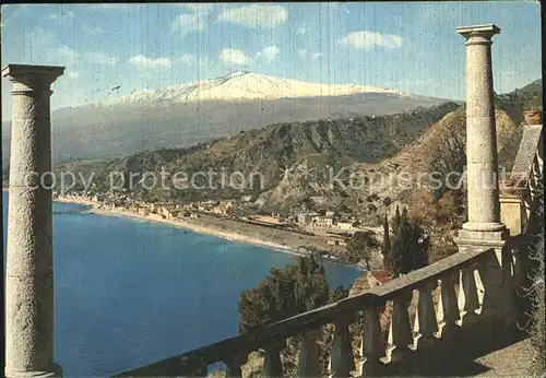 Taormina Sizilien Panorama aetna Vulkan Kat. 