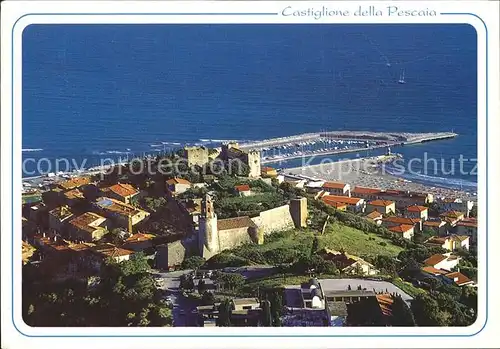 Castiglione della Pescaia Fliegeraufnahme mit Hafen und Strand /  /