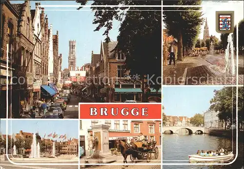 Brugge Boot Pferdekutsche Brunnen Kat. 