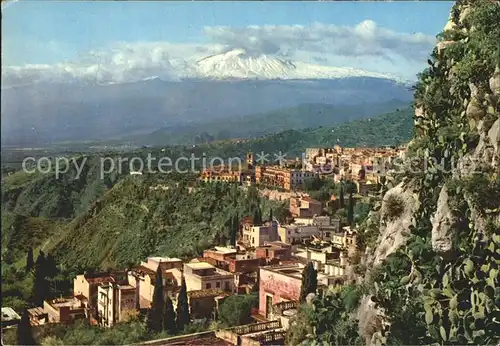 Taormina Sizilien Panorama von Monte Croce Kat. 