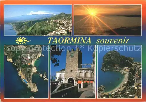 Taormina Sizilien Fliegeraufnahme Kat. 